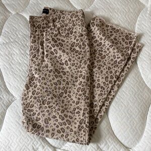 Sanctuary Beige Leopard Print Kick Crop Jeans